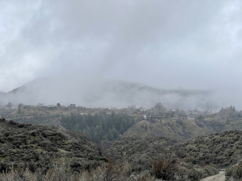fog above Crescent Bay Lake