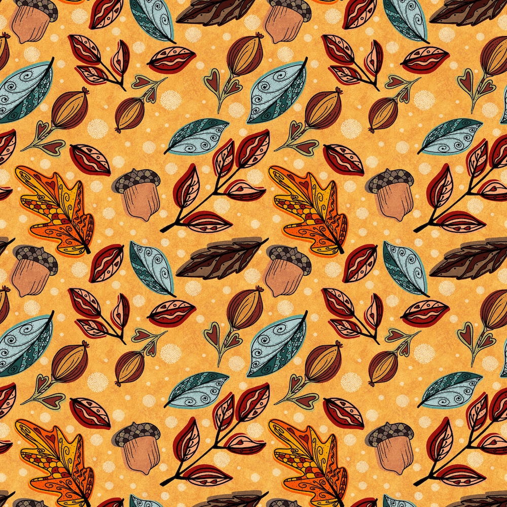 pattern with autumn motifs