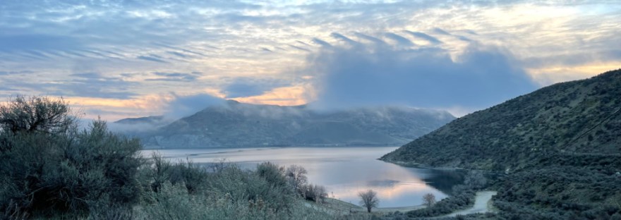 Abstract sky: dabbed clouds at Crescent Bay