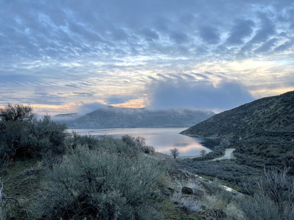 Abstract sky: dabbed clouds at Crescent Bay