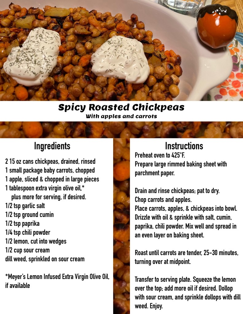 recipe for roasted chickpeas with apples and carrots
