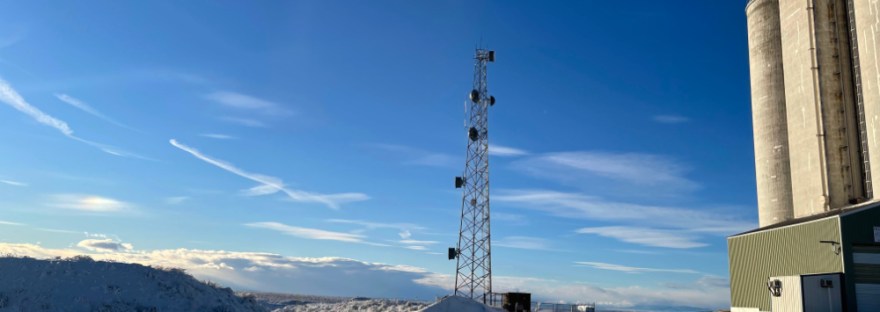 near Almira; communication tower and grain elevator