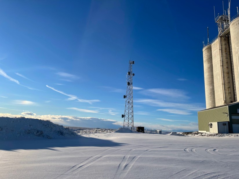 near Almira; communication tower and grain elevator