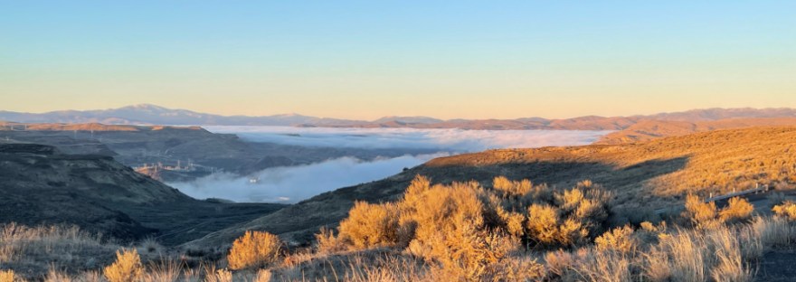 winter sunset over Grand Coulee