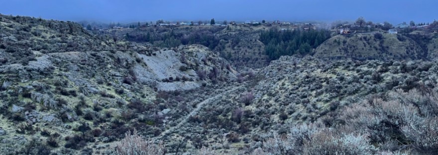 road, now trail, for hiking at Crescent Bay Lake