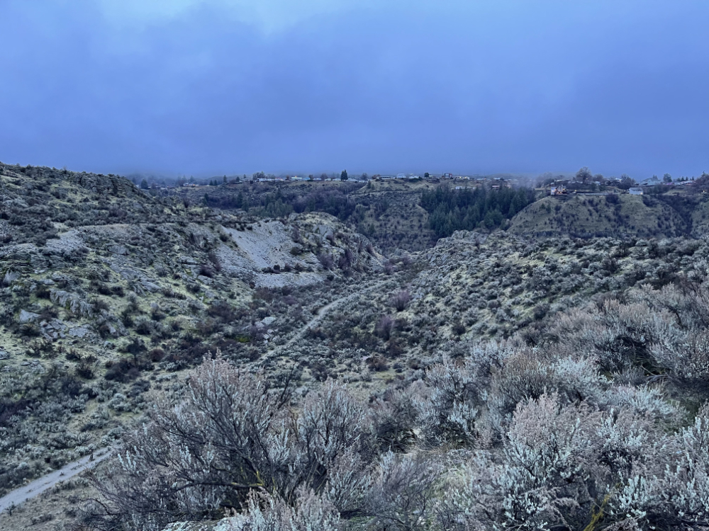road, now trail, for hiking at Crescent Bay Lake