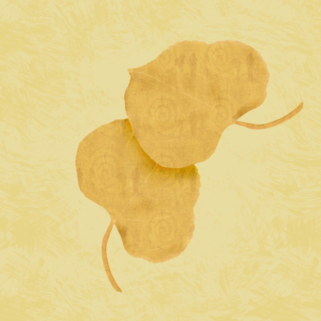 aspen leaves illustration with texture pattern applied