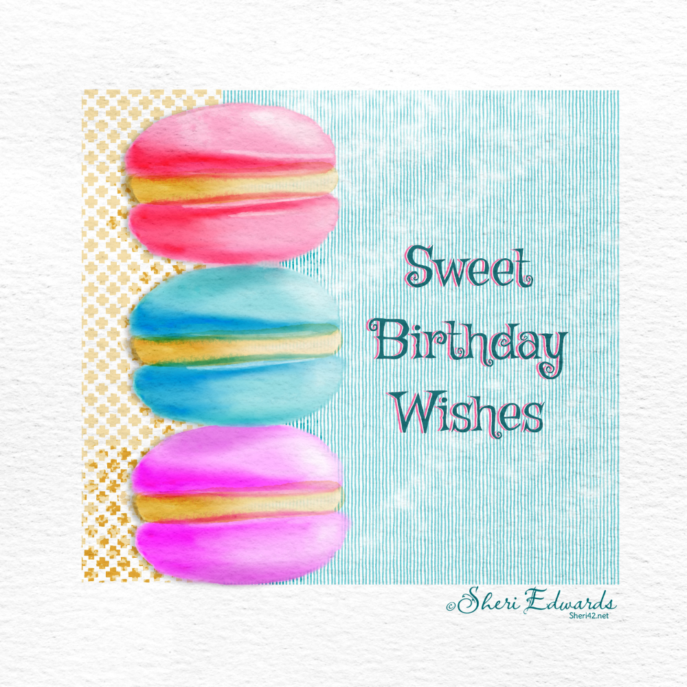 colorful macarons sweet birthday wishes