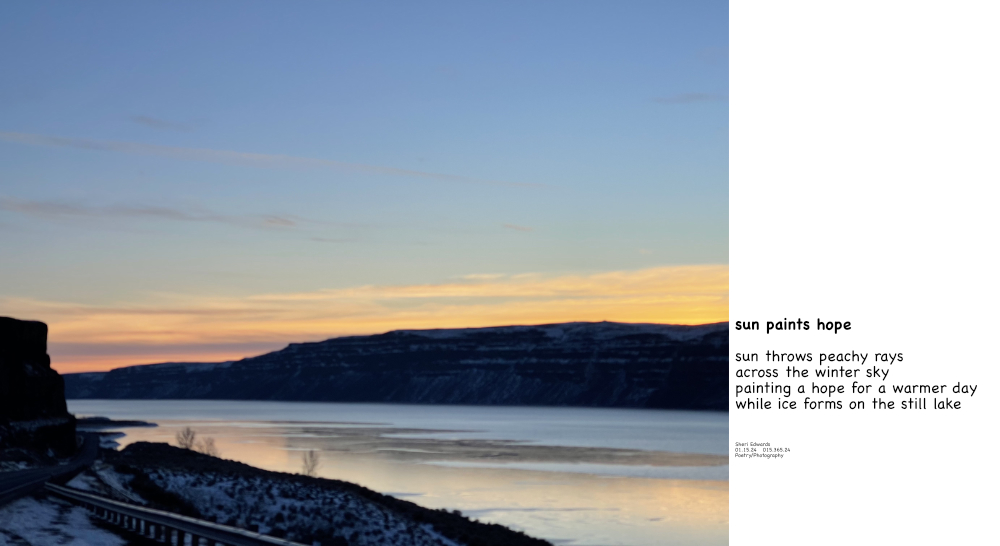 a drive down Highway 155 along Banks Lake finds us in awe of sun's painting and the poem