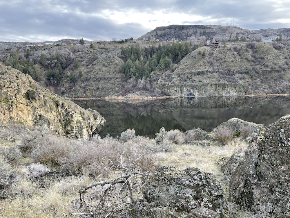Crescent Bay Lake reflection on a sunny February Day, 2024