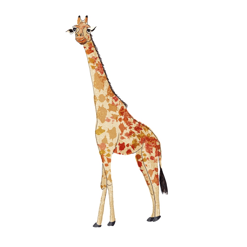 stylized standing giraffe in muted style by Sheri42