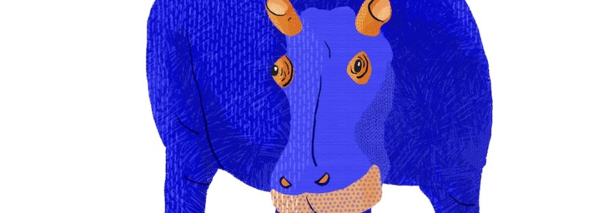 hippo, stylized