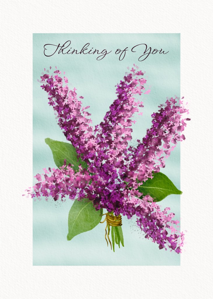 Thinking of you lilac bouquet by Sheri42; digital watercolor