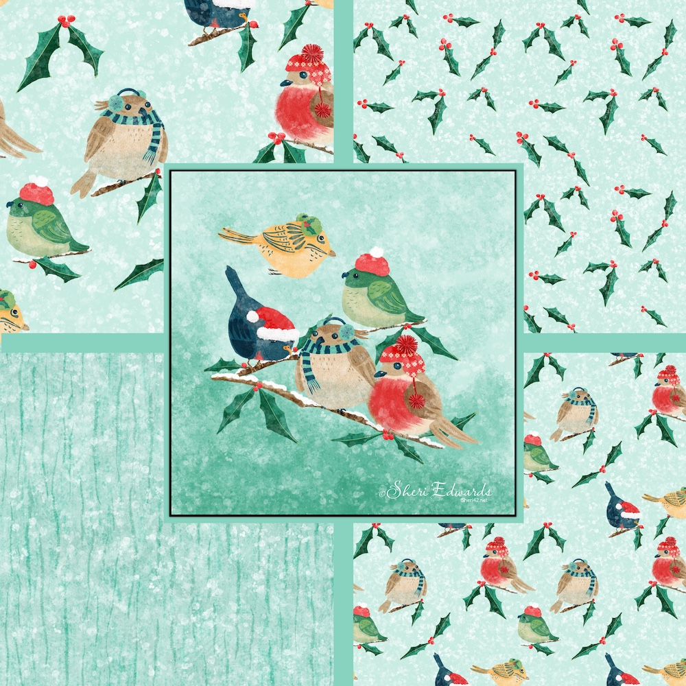 a collection of cozy birds for Christmas by Sheri42 Edwards