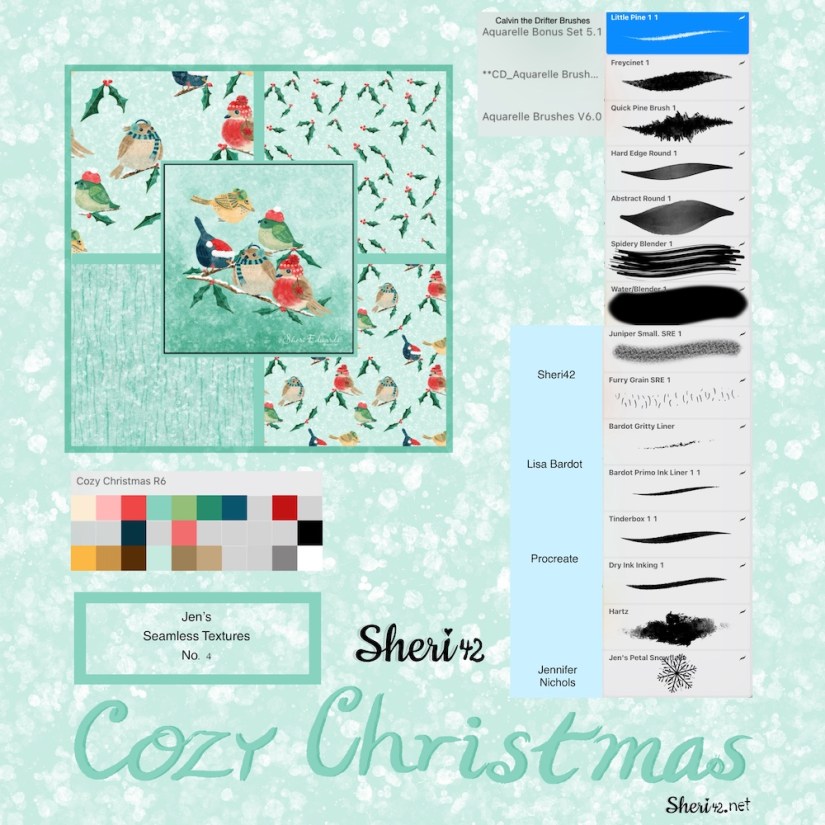 Cozy Christmas wikipaintia of palette and brushes by Sheri42