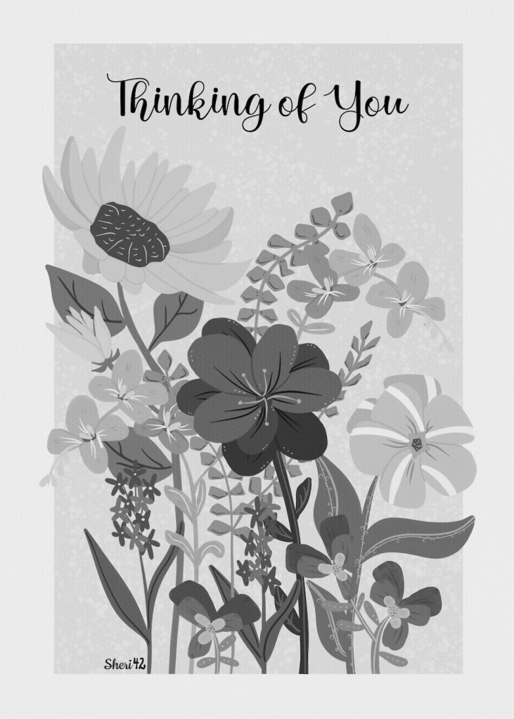 variation: "Hello" in wildflowers illustration by Sheri42 by applying a gradient map