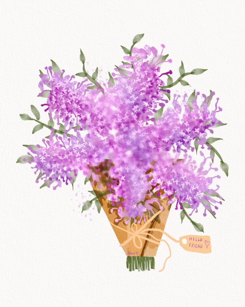watercolor lilac bouquet