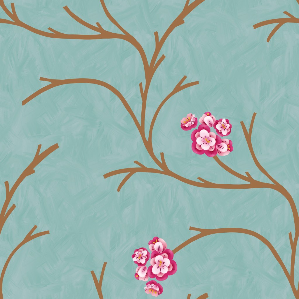 start of coloring and testing of the vine pattern