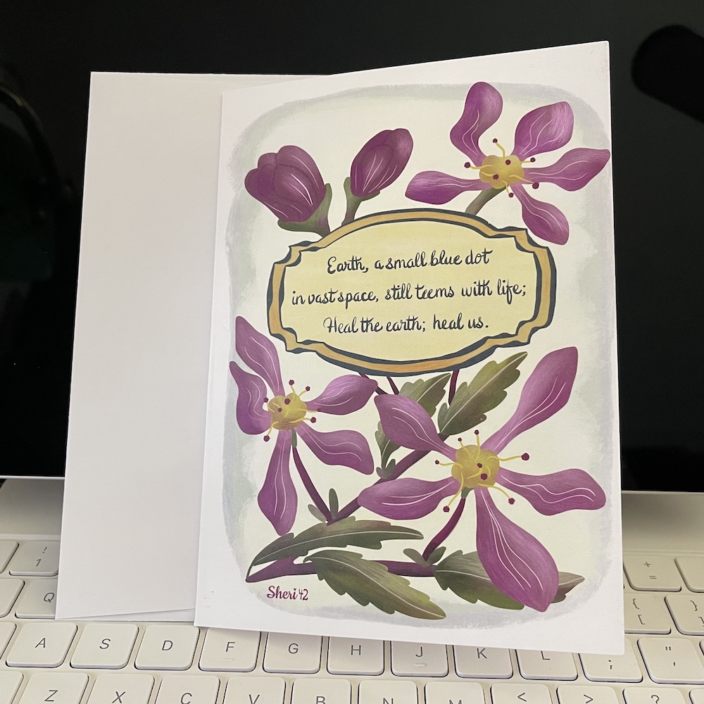 Earth Day greeting card from Zazzle illustrated by Sheri42