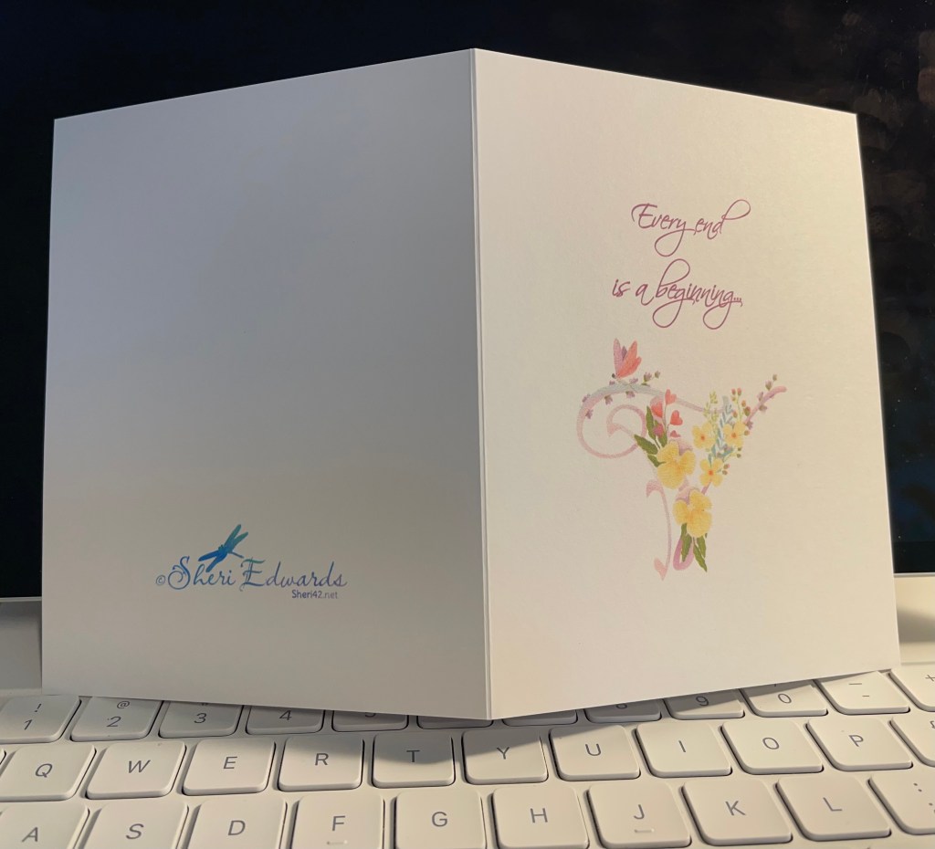 Virginia's Initial V floral and retirement card by Sheri42