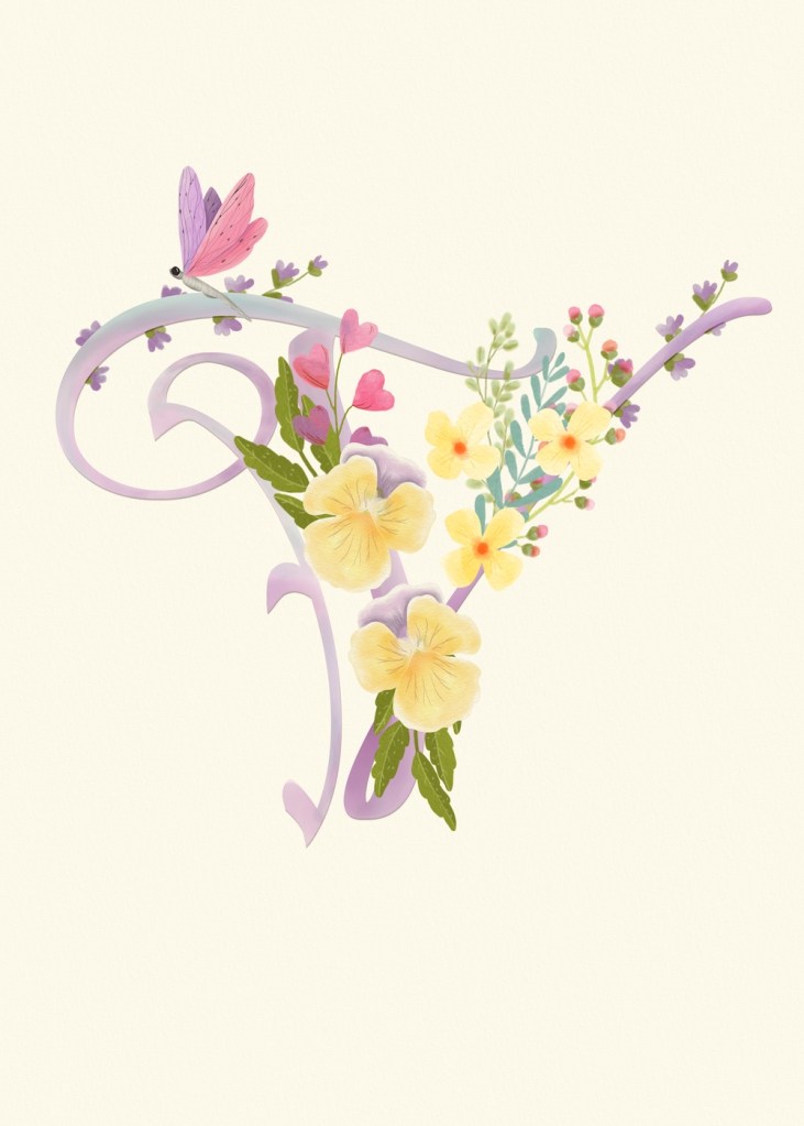 An illustrated V in floral arrangement by Sheri42
