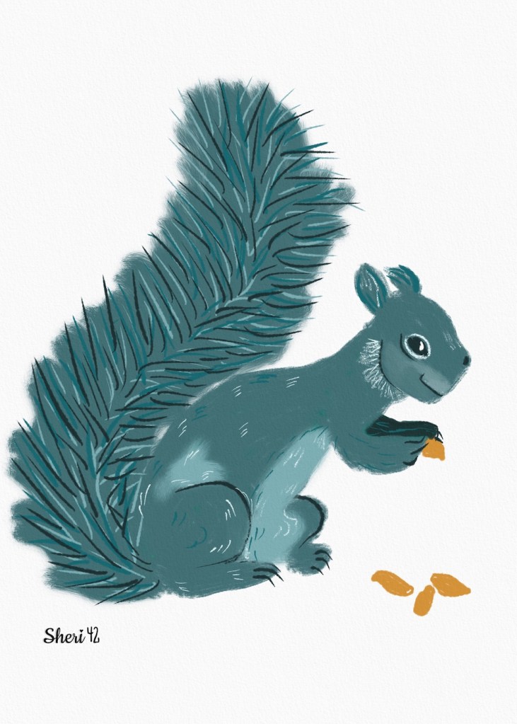 Squirrel digital gouache Sheri42
