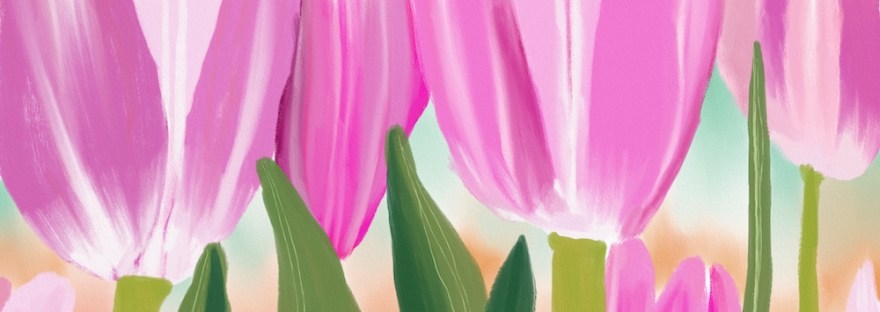 tulip with washi tape Sheri42 digital gouache