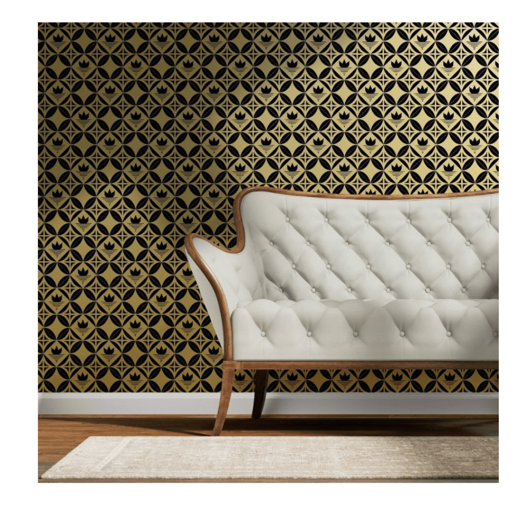 screen of mockup on Spoonflower wallpaper