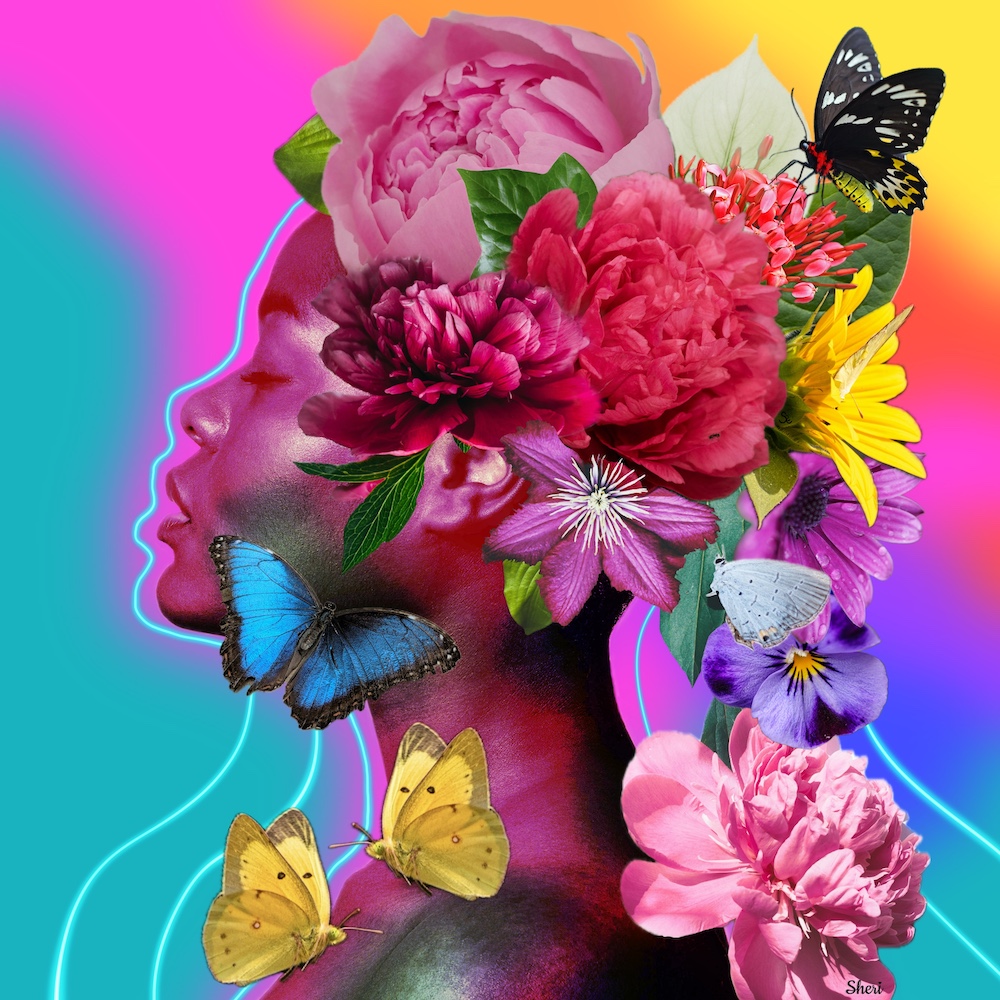 portrait pop art: floral