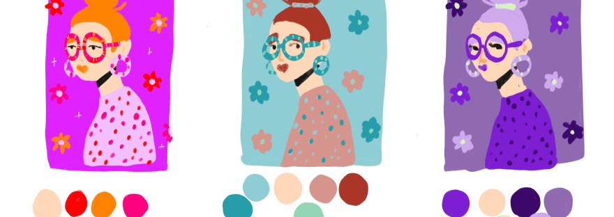 color palettes in analogous, complementary, and monochromatic choices by Sheri42