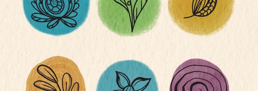 watercolor and ink floral doodles by Sheri42