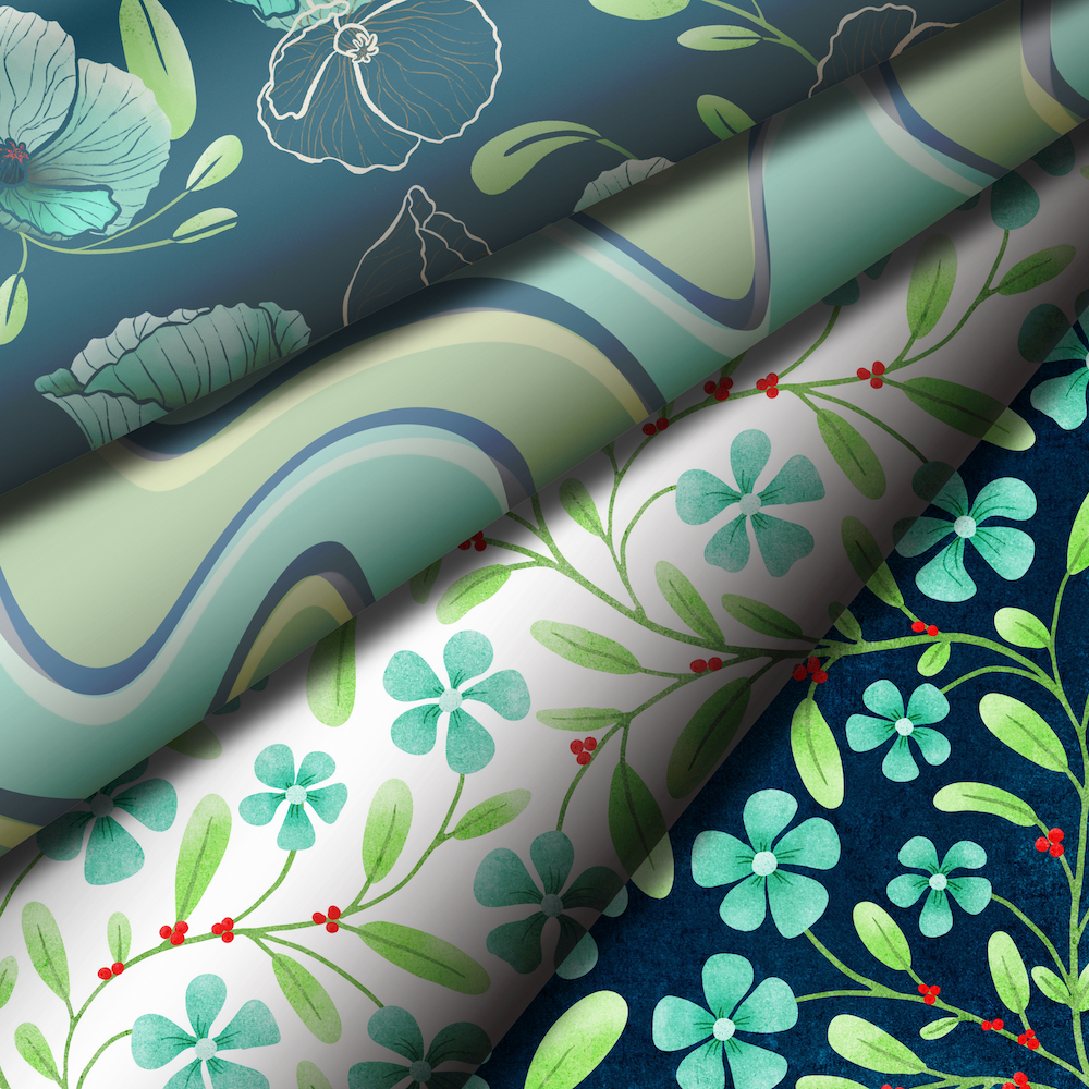 four patterns with same palette by Sheri42