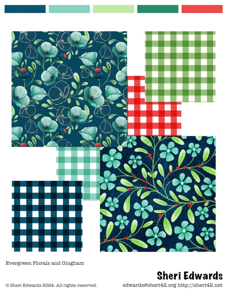 Evergreen florals with gingham by Sheri42