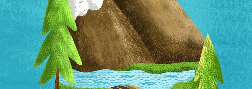 Mountains, Lake, Trees in a scene by Sheri42