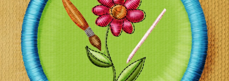 embroidery patch flower, paint brush, stylus by Sheri42