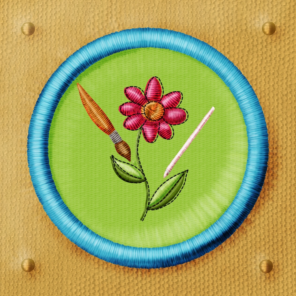 embroidery patch flower, paint brush, stylus by Sheri42