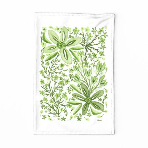 watercolor monochrome-teatowels-lime-by-sheri42