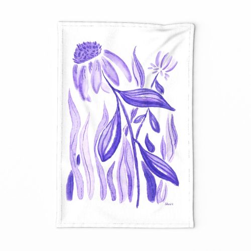 watercolor monochrome-teatowels-purple-by-sheri42
