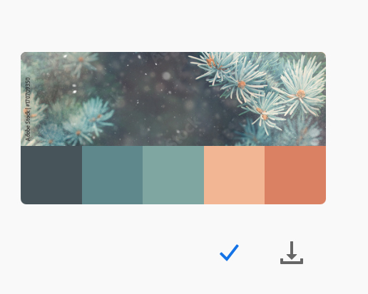 picture with palette of winter colors by Adobe at color.adobe.com/explor