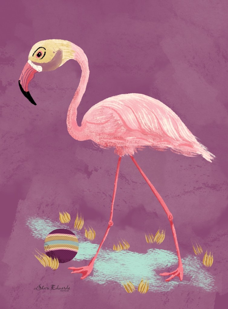 Flamingo receives the ball by Sheri42