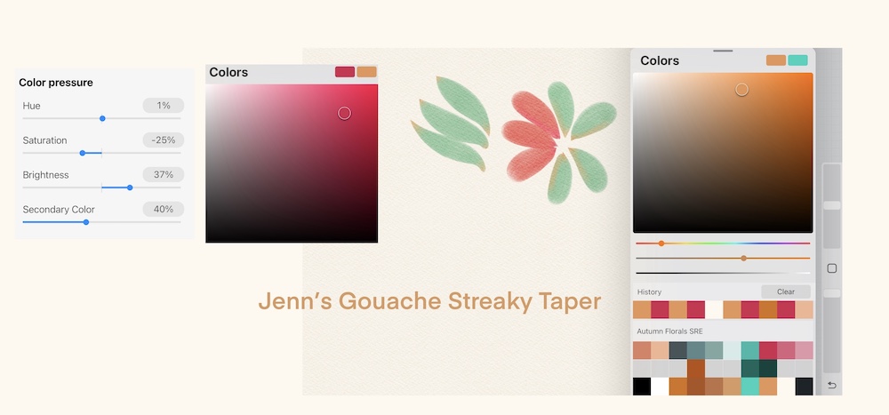 color pressure settings