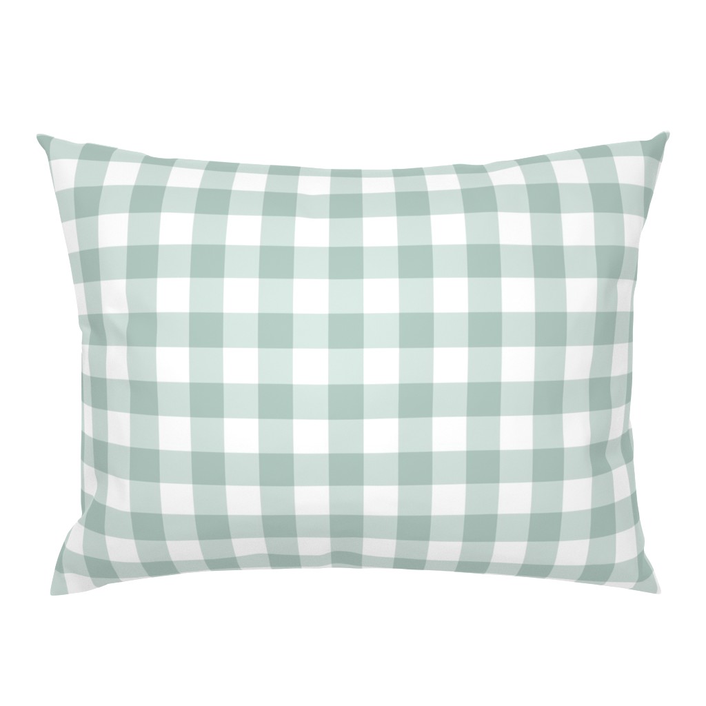 snow buckwheat gingham teal pillow sham