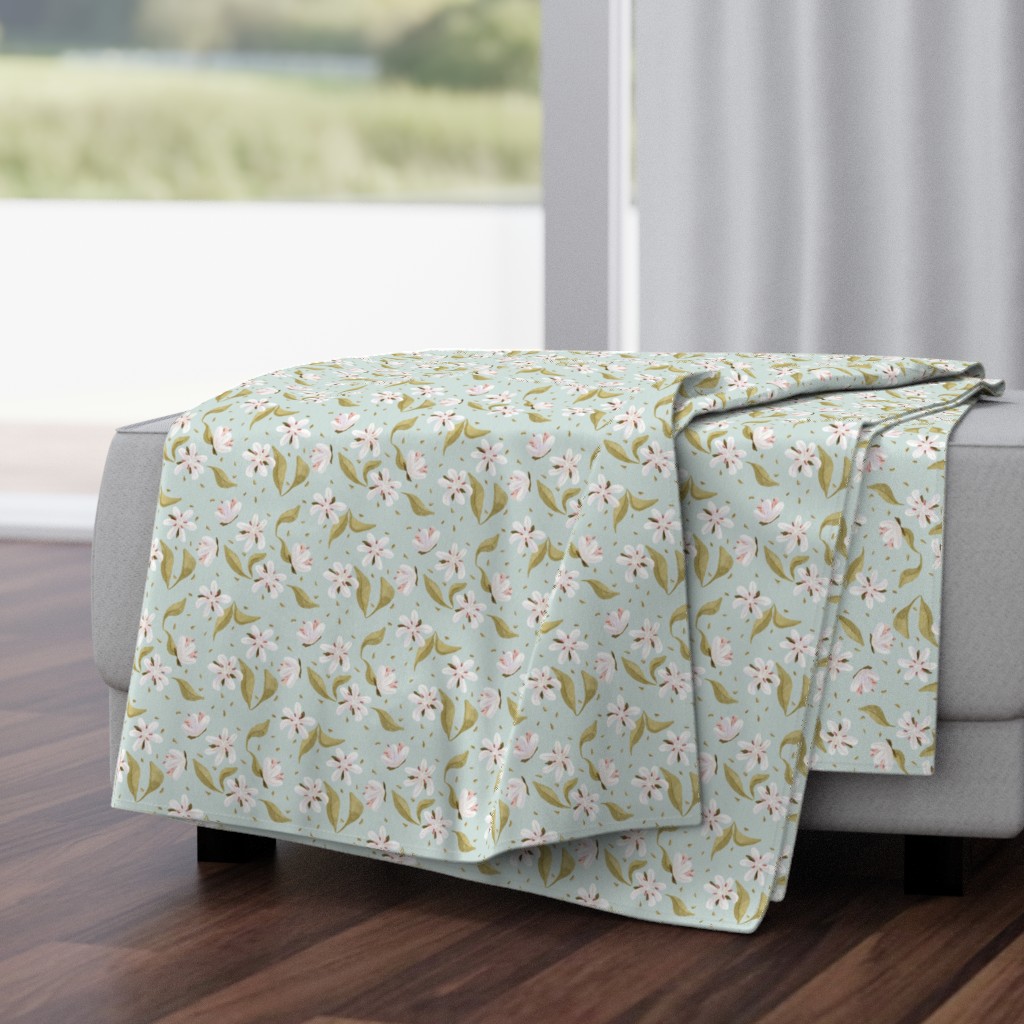 snow buckwheat teal throw by Sheri42