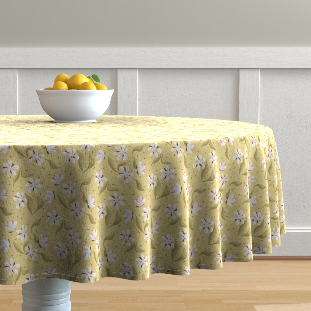 snow buckwheat yellow tablecloth