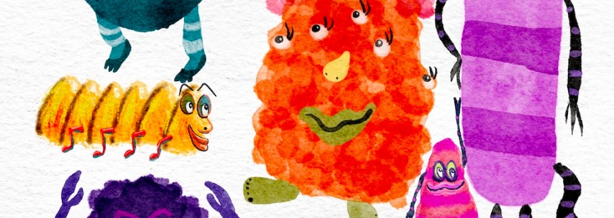 watercolor monsters with Lisa Bardot's brushes by Sheri42