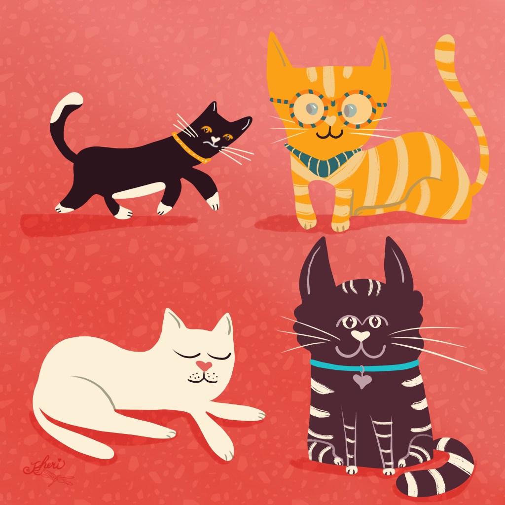 cat confab illustration by Sheri42