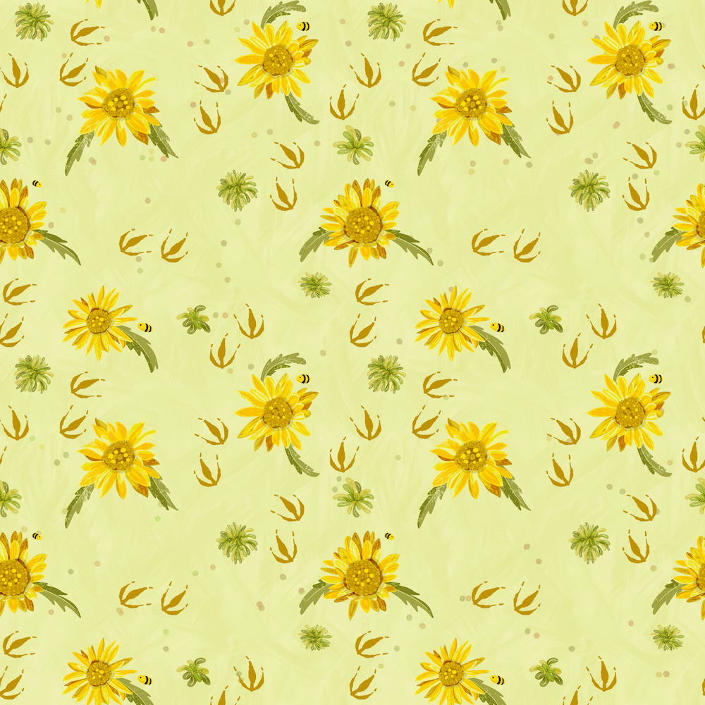 curlycup gumweed in basic scatter pattern with light background by Sheri42