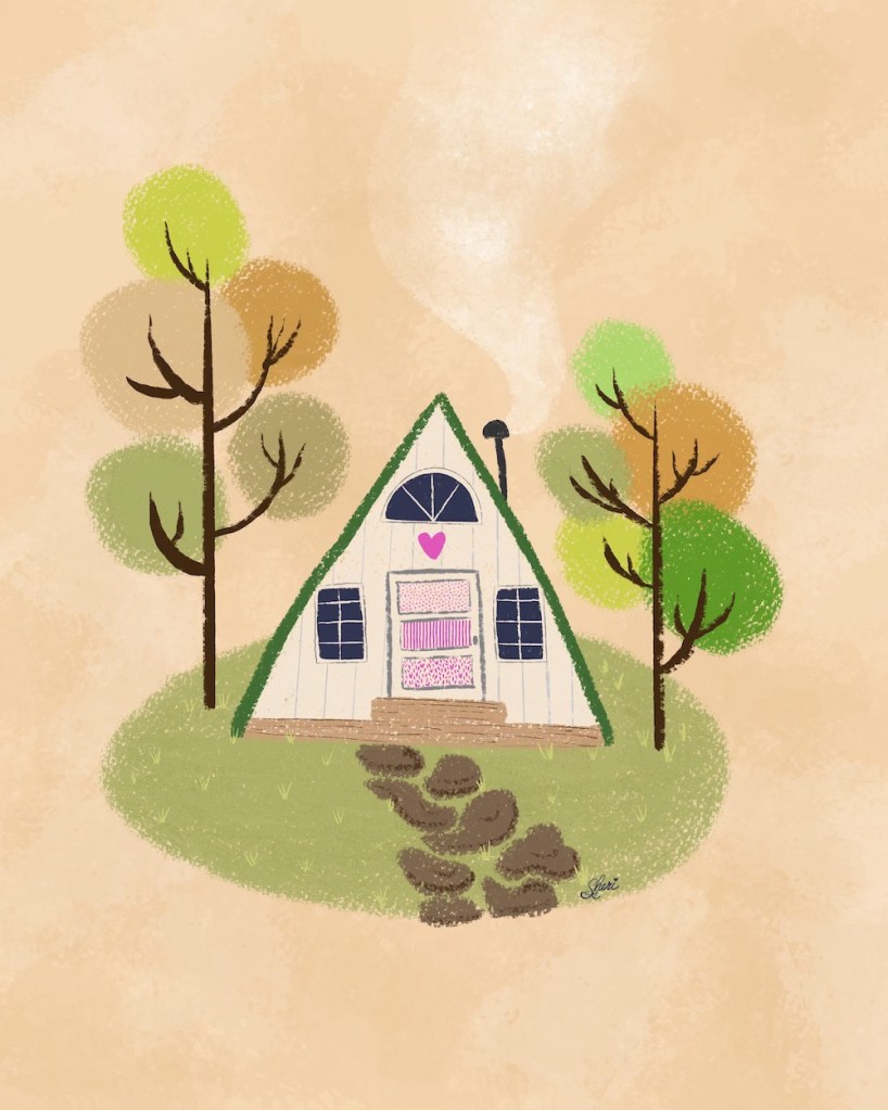 cozy A frame in the woods