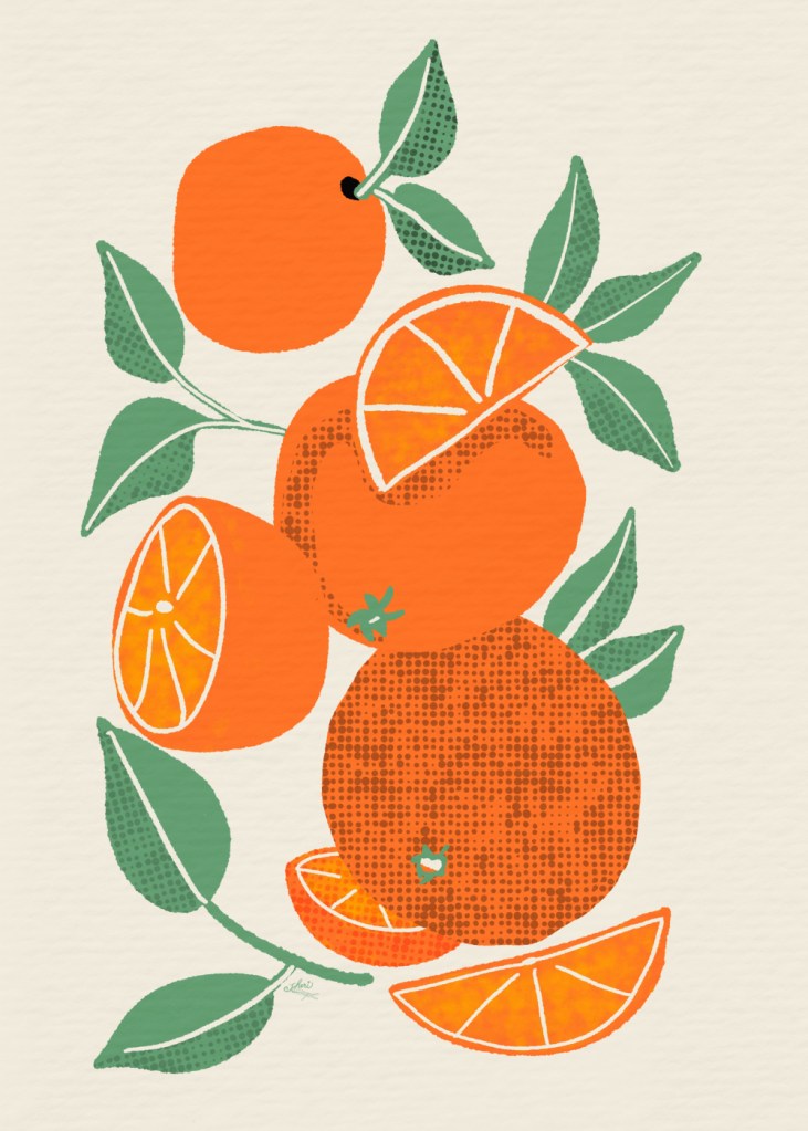 oranges in MidCentury style