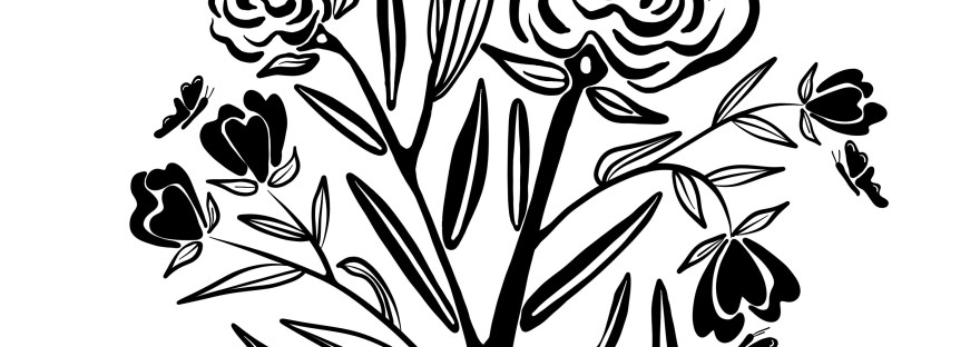 black roses motif from Procreate by Sheri42